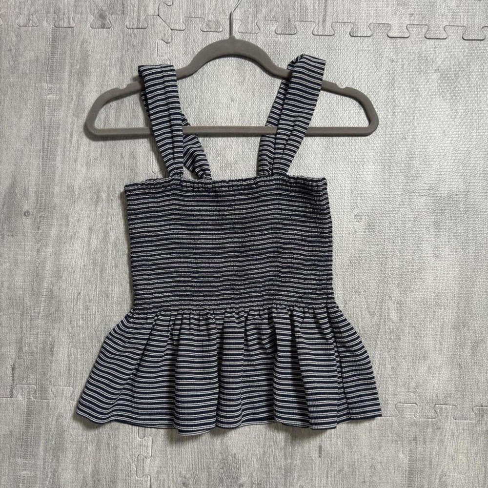 Madewell Texture & Thread Smocked Peplum Tank Top Women's Medium